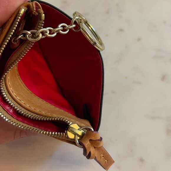 Dooney & Bourke Vintage Navy/Brown Card Key Holder Bag Charm - Picture 4 of 11